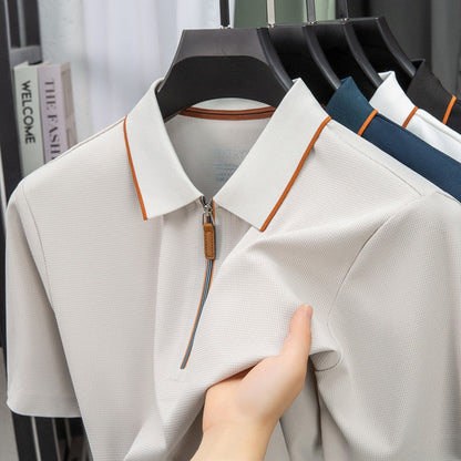 Herren Polohemd Modern Stehkragen Slim Fit