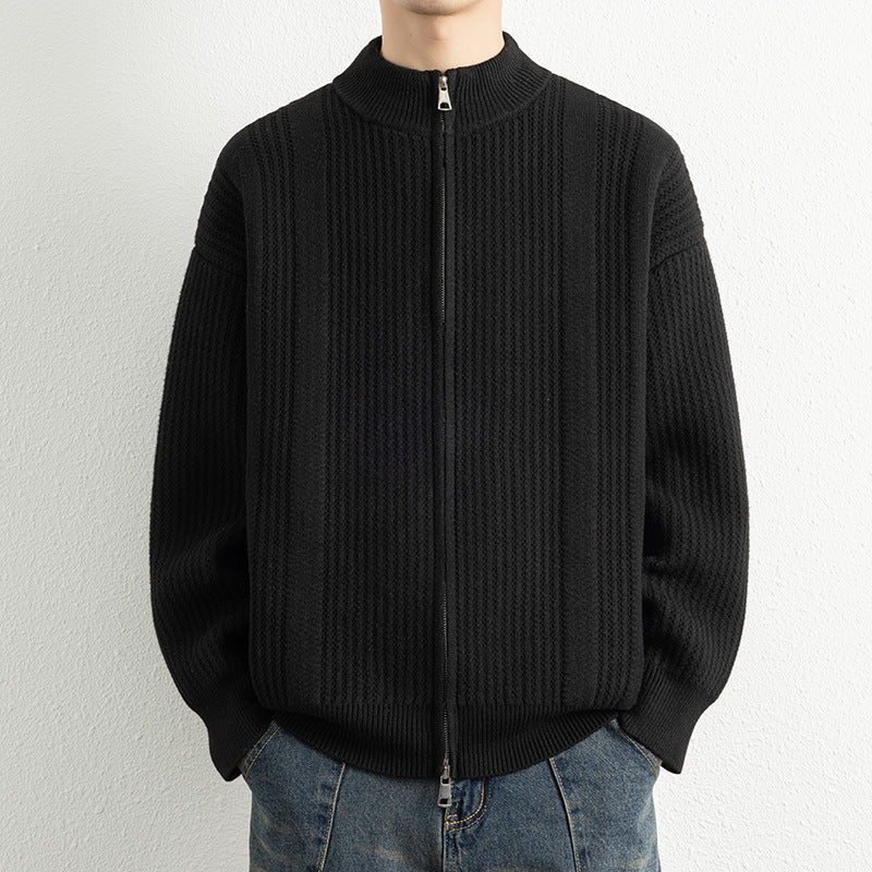 Herren Strickjacke Modern Zipper Oberflächenstruktur