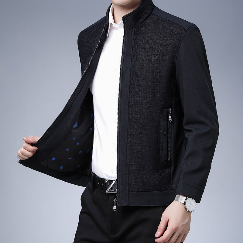Herren Freizeitjacke Elegant Mit Strukturiertem Design