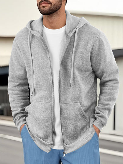 Herren Kapuzenjacke Lässig Atmungsaktiv Mit Taschen
