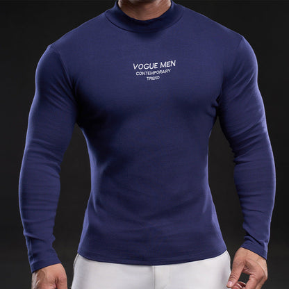 Herren Langarmshirt Elegantes Hochgeschlossenes Hemd