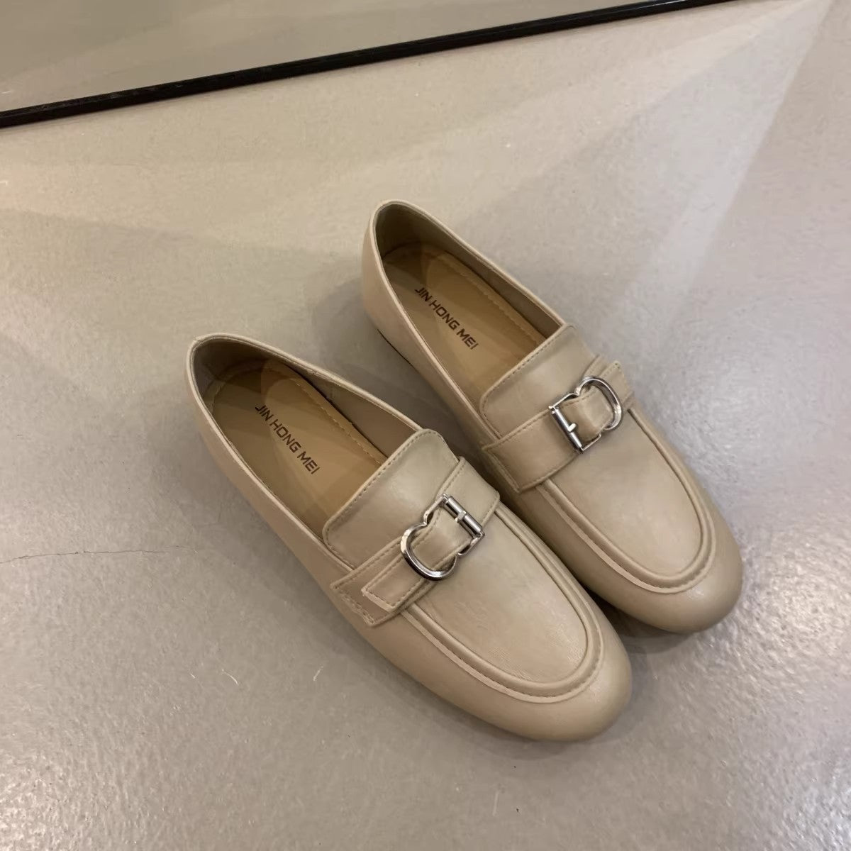 Damen Mokassins Elegante Schuhe mit Schnallenverschluss