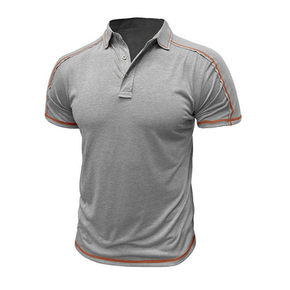 Herren Poloshirt Sportlich Kontrastnähte Modern