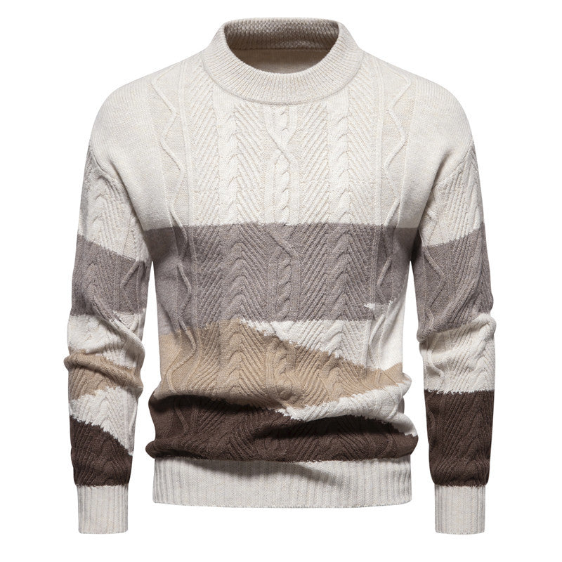 Herren Pullover Strick Modern Zopfmuster Graffiti Style