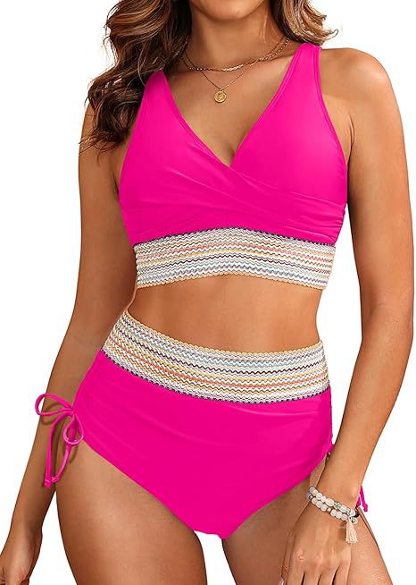 Damen Bikini Hochgeschnitten Elegantes Design Wickeloptik