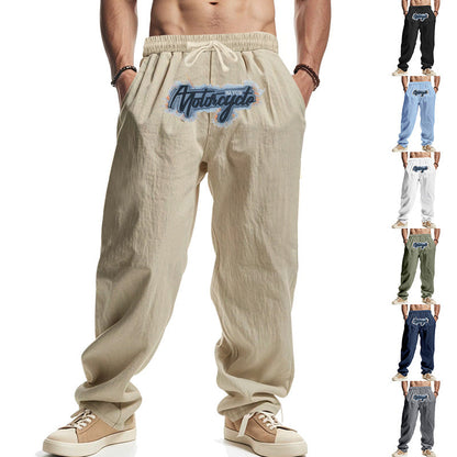 Herren Freizeithose Motorrad Style Jeanshose Lässig
