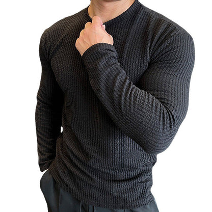 Herren Langarmshirt Strukturiert Modern Urban Style