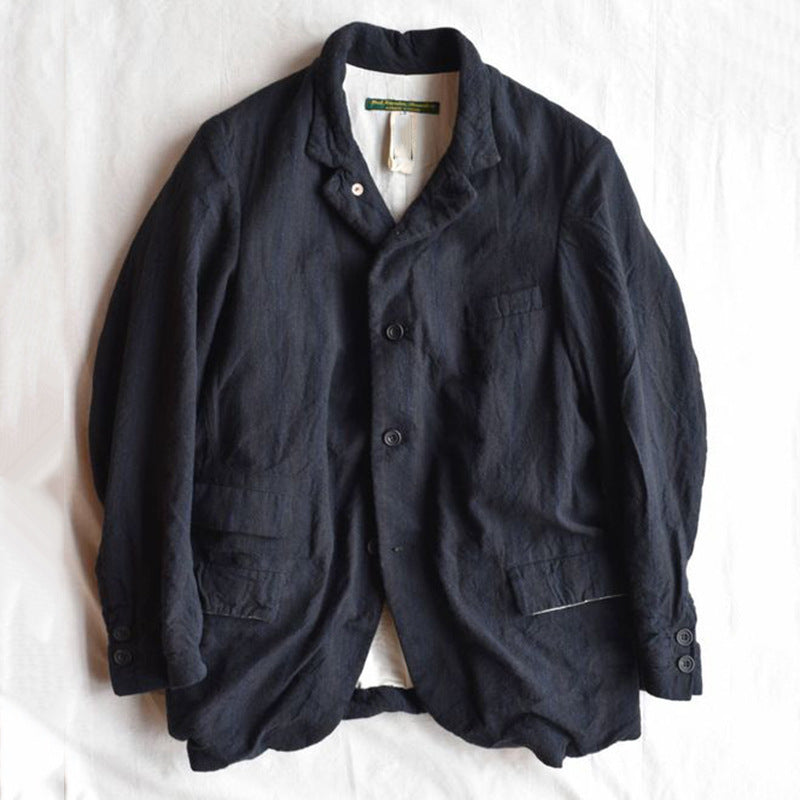 Herren Leinenblazer Leicht Modern Lässig Mit Taschen