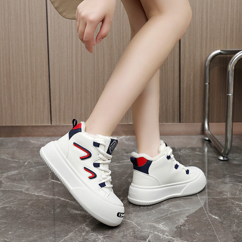 Damen Sneaker Hoch Flauschig Innenfutter Modisch