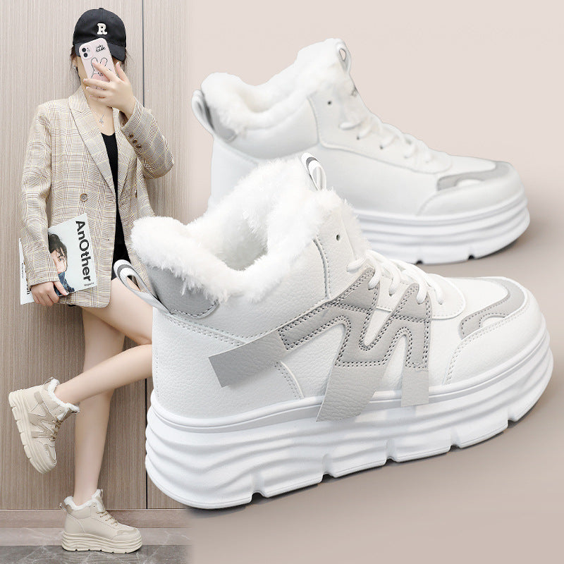 Damen Sneaker High-Top Sportlich Kuschelig Robust