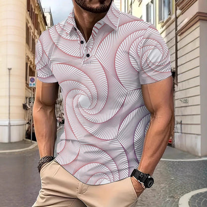Herren Poloshirt Geometrisches Design Modern Berlin Style - BerlinGlamour