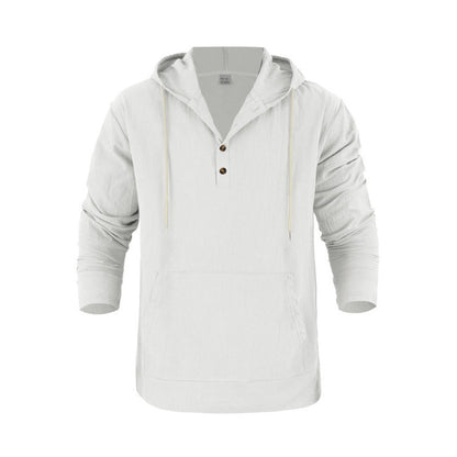 Herren Kapuzenpullover Lässig mit Tasche und Knöpfen
