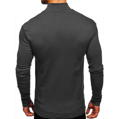 Herren Langarmshirt Rollkragen atmungsaktiv Baumwolle