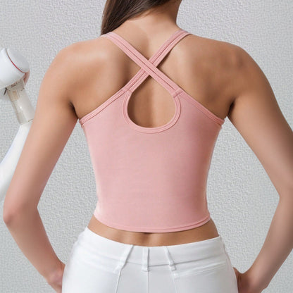 Damen Sport-Top Crop-Top mit dünnen Trägern Fitness