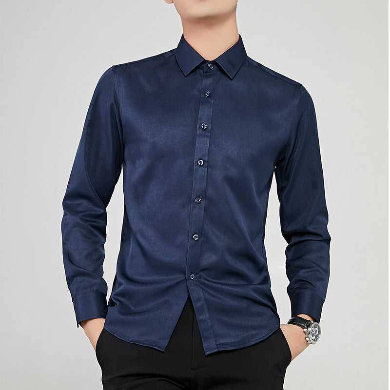 Herren Langarmbluse Elegant Moderner Schnitt Slimfit