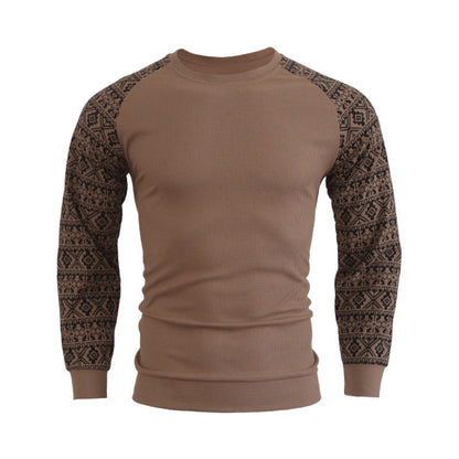 Herren Pullover Langarm Modern Rundhals mit Muster
