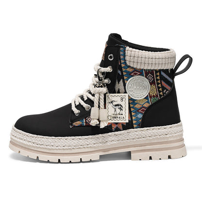 Damen Winterschuhe Robust Ethno Design Warm