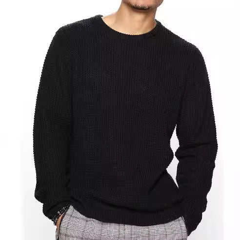 Herren Pullover Rundhals Struktur Modern