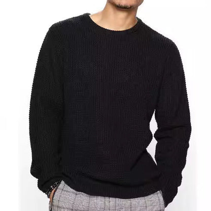 Herren Pullover Rundhals Struktur Modern