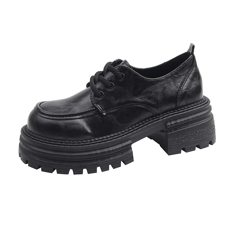 Damen Schnürschuhe Plateau High Heel Elegant Schwarz