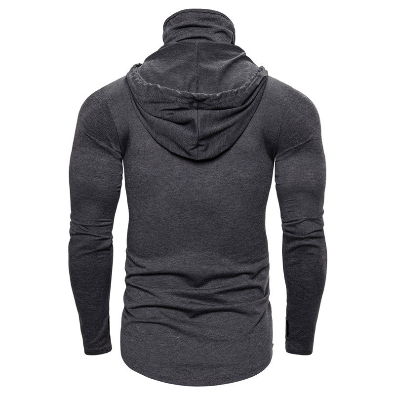 Herren Hoodie Skelett Design Gesichtsschutz Schwarz