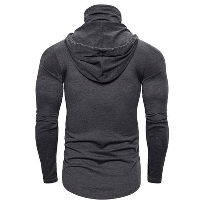 Herren Hoodie Skelett Design Gesichtsschutz Schwarz