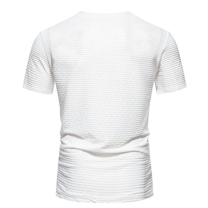 Männer T-Shirt V-Ausschnitt Strukturiert Modern