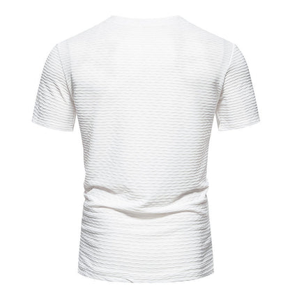 Männer T-Shirt V-Ausschnitt Strukturiert Modern