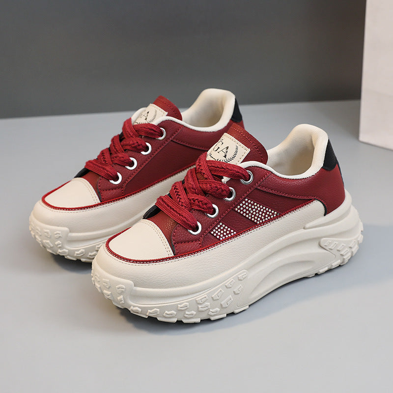 Damen Sneaker Hohe Sohle Reflektierend Sportlich