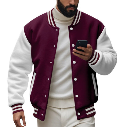 Herren Bomberjacke Modern mit Kontrastärmeln und Klassischem Design