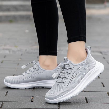 Damen Sneaker Leicht Elastisch Schnell Schnürbar Sportlich