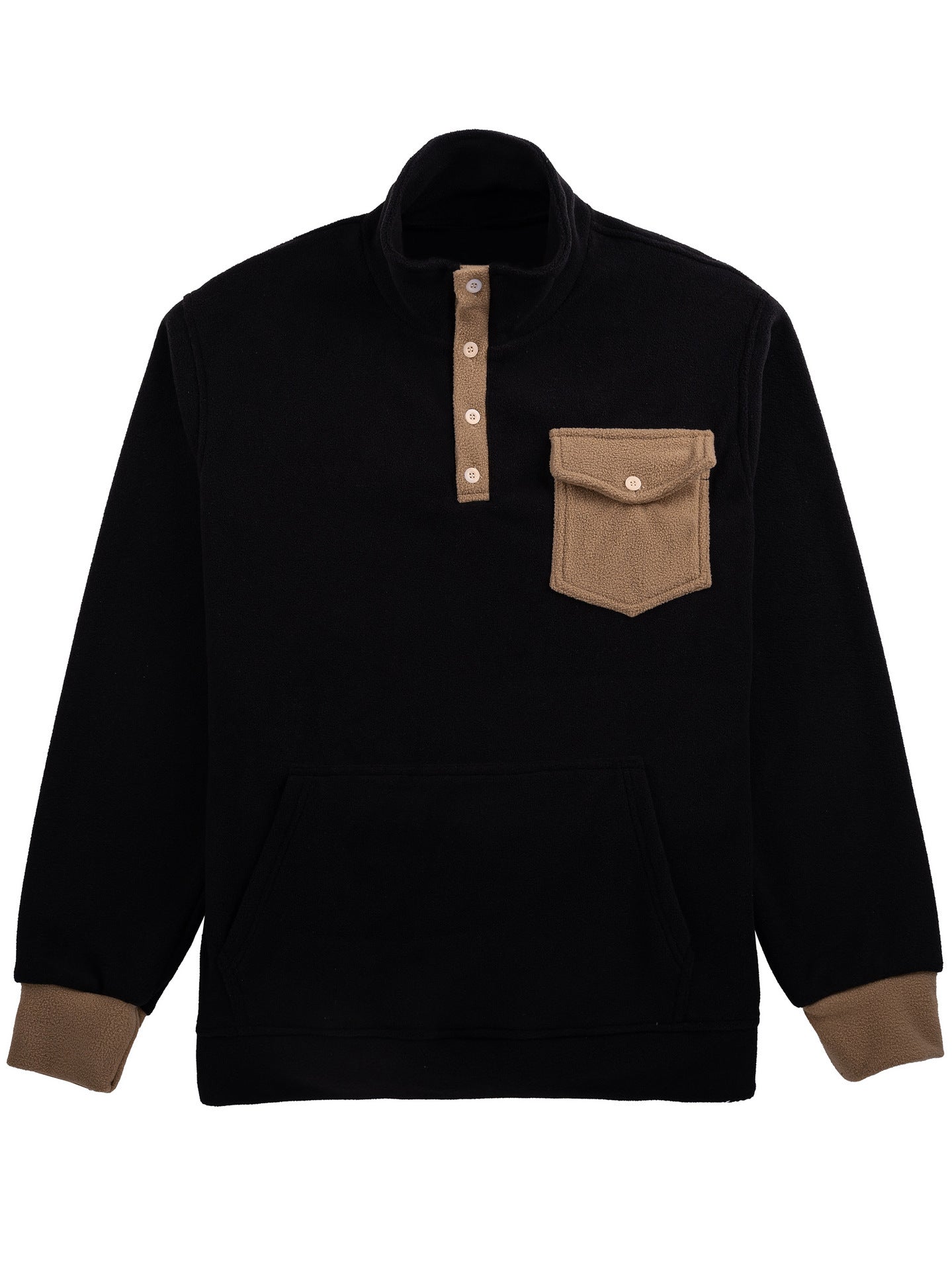 Herren Kapuzenpullover Modern mit Kragen und Tasche