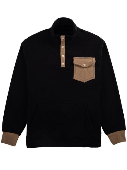 Herren Kapuzenpullover Modern mit Kragen und Tasche