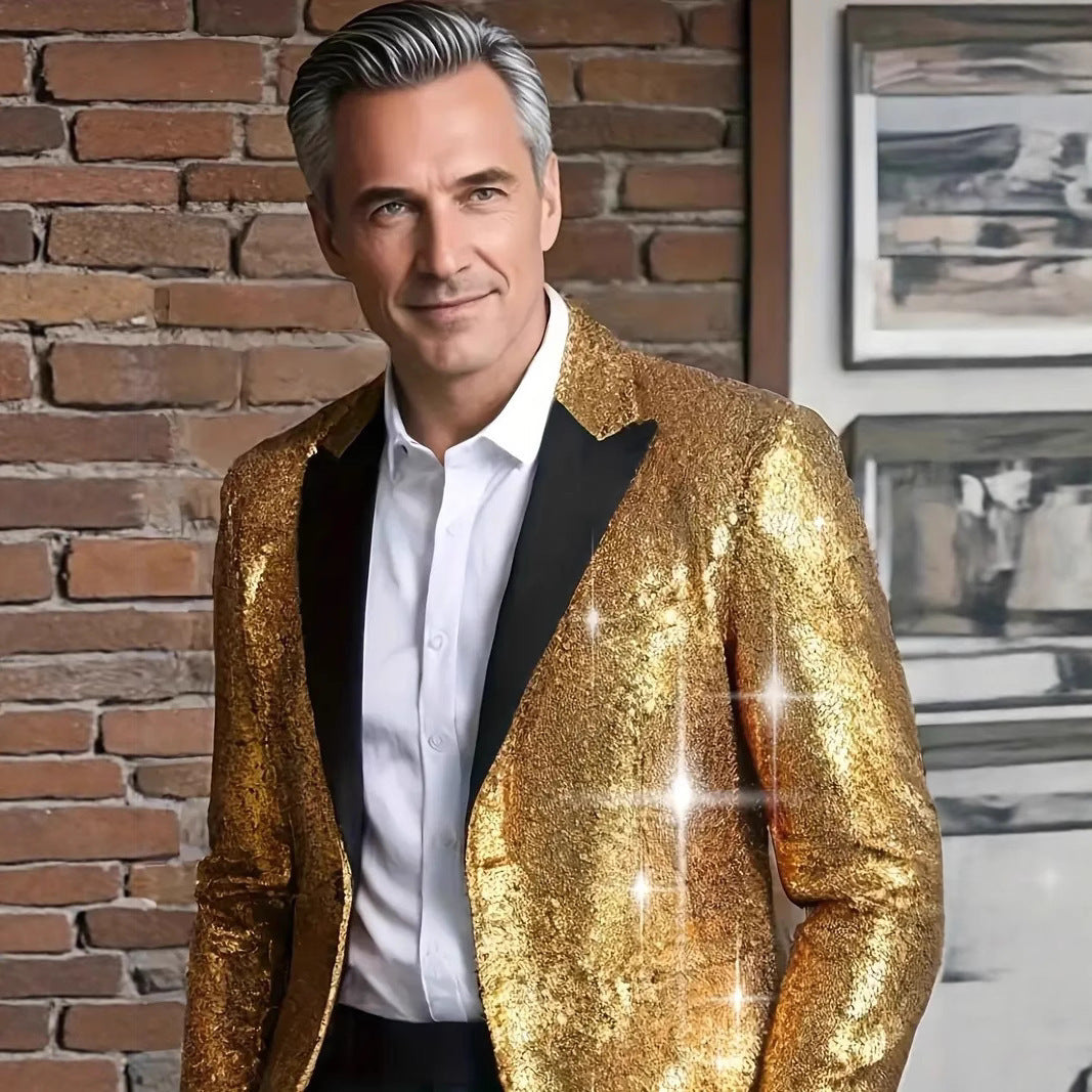 Herren Blazer Glitzer Pailletten Modern Elegant - BerlinGlamour