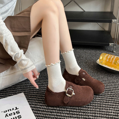 Damen Clogs Bequem Kunstleder Modisch Schnalle