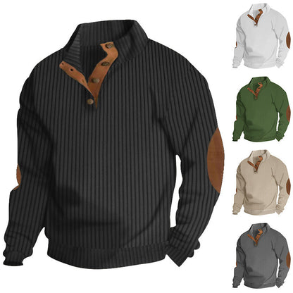 Herren Pullover Strick Leder Akzente Modern Eleganz - BerlinGlamour