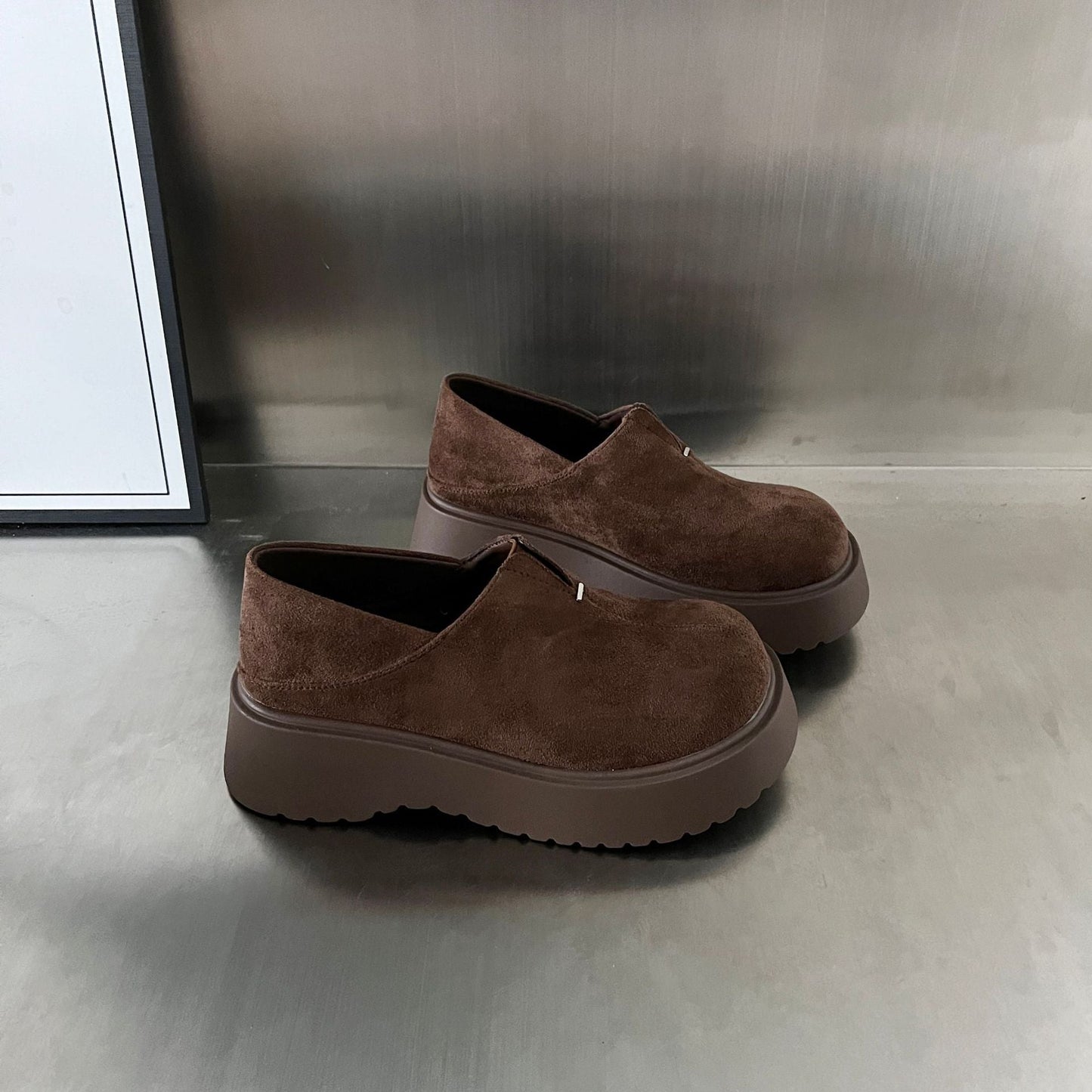 Damen Sneaker Bequem Plateau Wildleder Elegante Schuhe