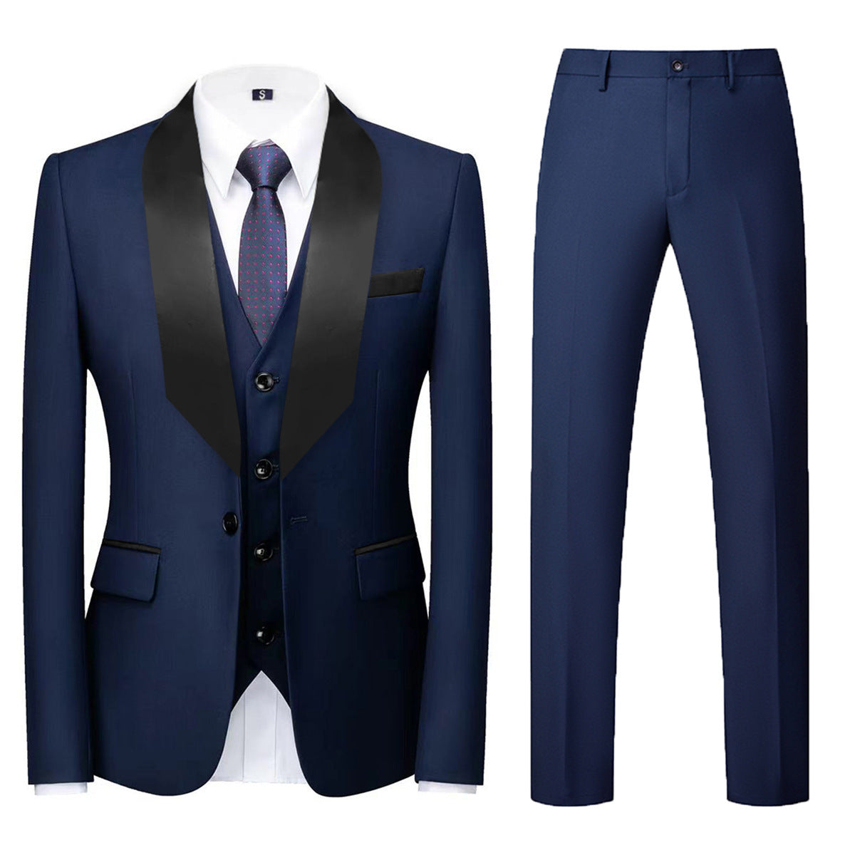 Eleganter Herren Anzug 3-teilig mit Glanzoptik