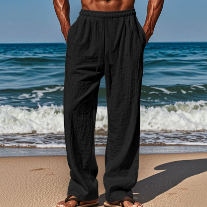 Herren Strandhose Leicht Baumwolle Elastisch Bequem Sommer
