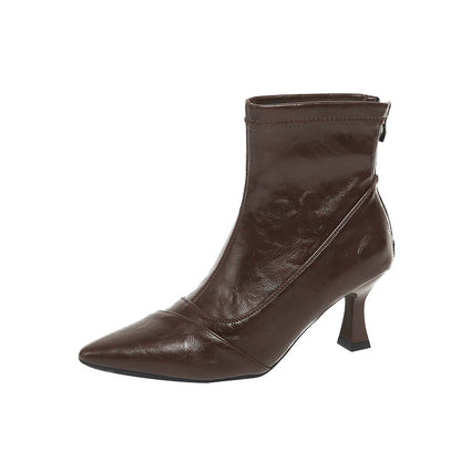 Damen Stiletto Ankleboots Elegant Reißverschluss