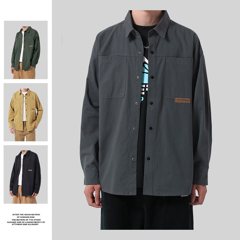 Herren Hemdjacke Lässig Taschenfreiraum Baumwolle Robust - BerlinGlamour