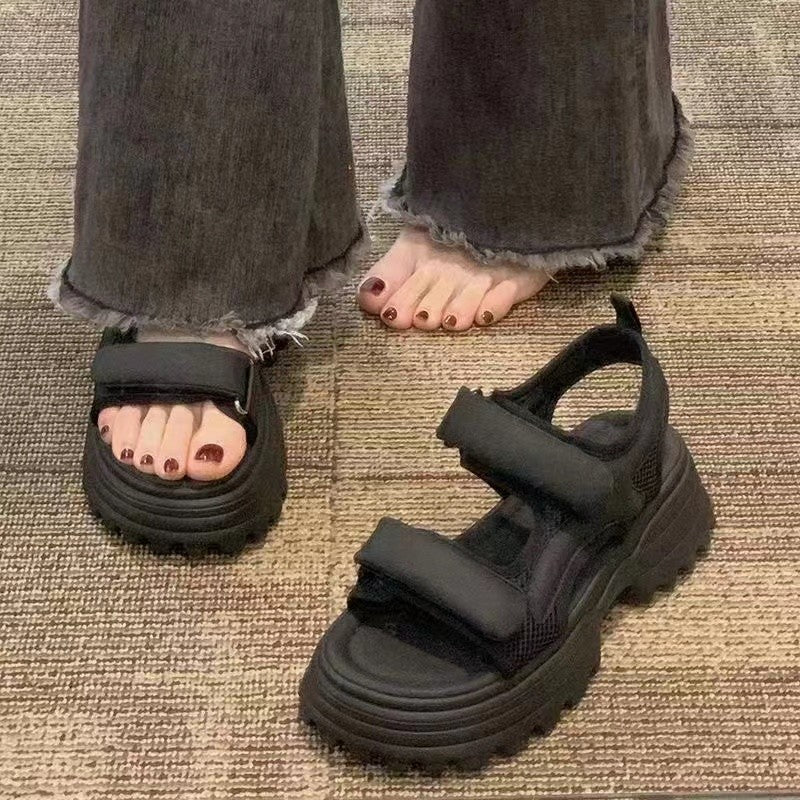 Damen Sandalen Sportlich Bequem Klettverschluss