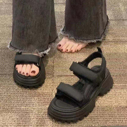 Damen Sandalen Sportlich Bequem Klettverschluss
