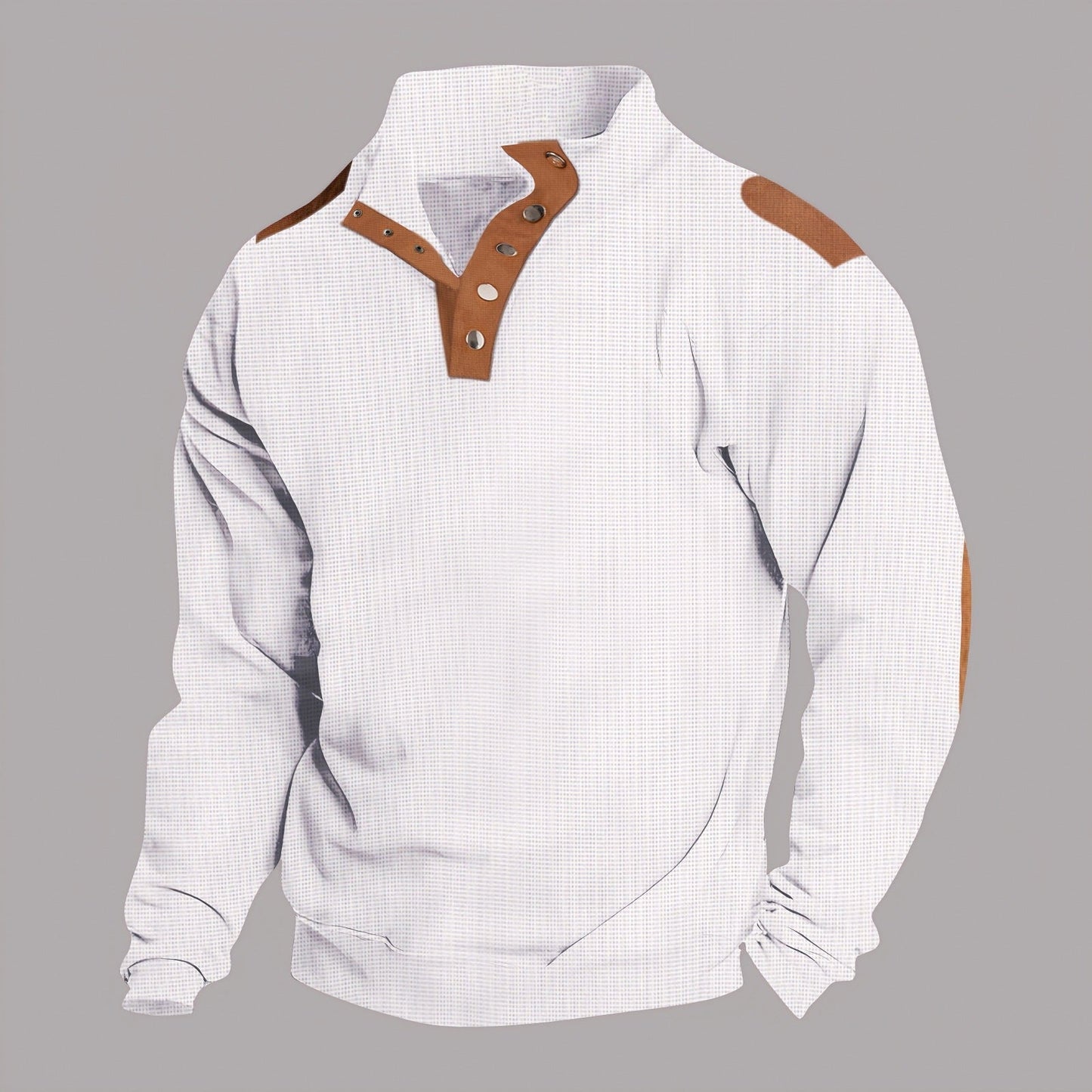 Herren Pullover Stehkragen Modern Knopf Details Elegant