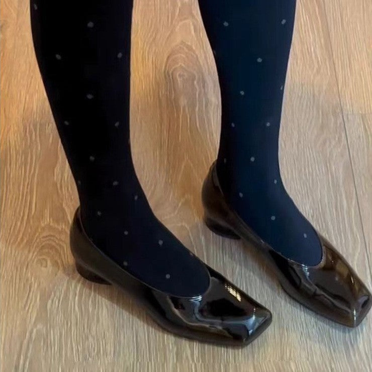 Damen Pumps Hochhackig Glänzend Quadratzehen