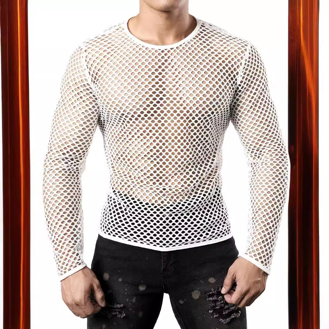 Herren Oberteil Langarm Netztop Modern