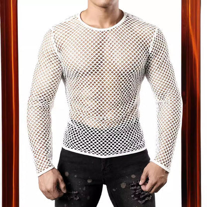 Herren Oberteil Langarm Netztop Modern