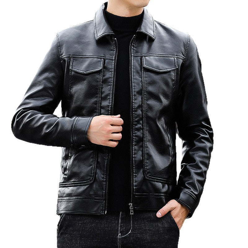Lederjacke Herren Schwarz Modern Glamour