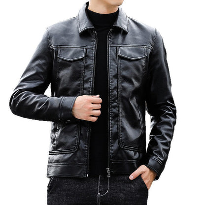 Lederjacke Herren Schwarz Modern Glamour