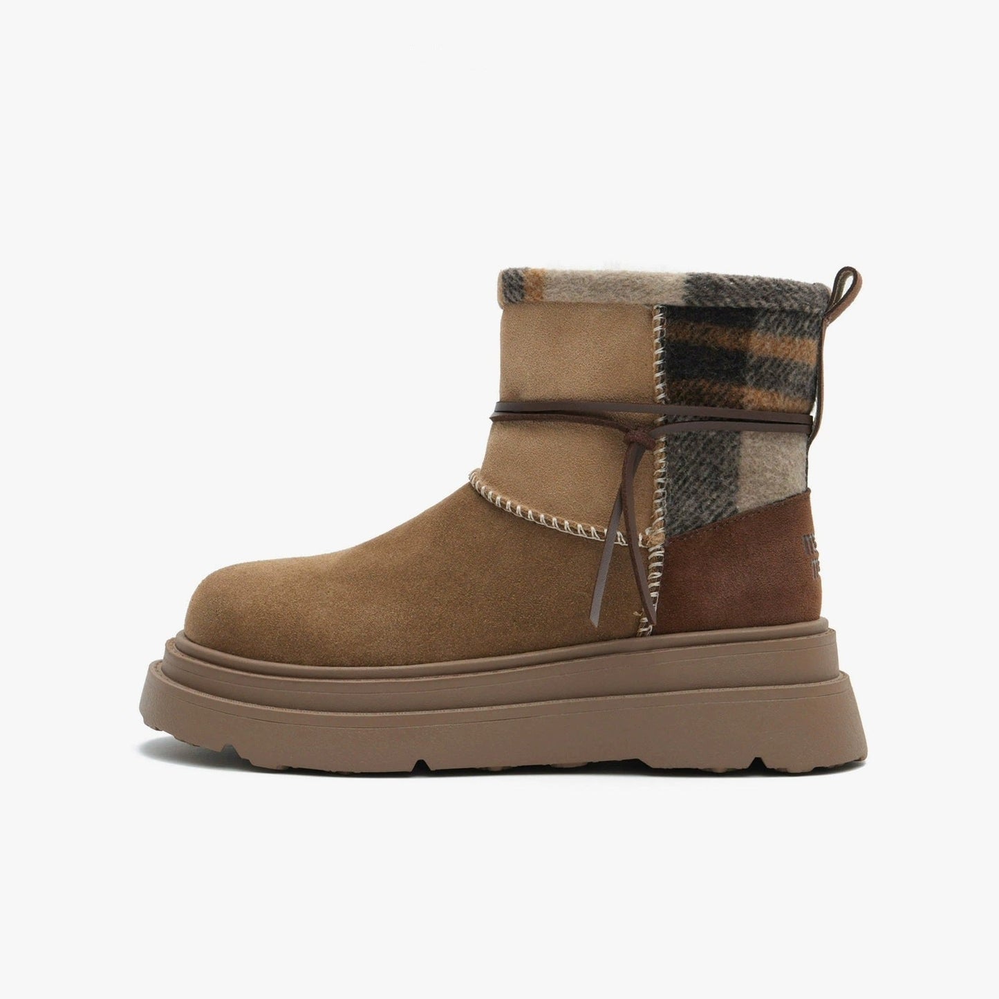 Damen Winterstiefel Weich Karomuster Warm